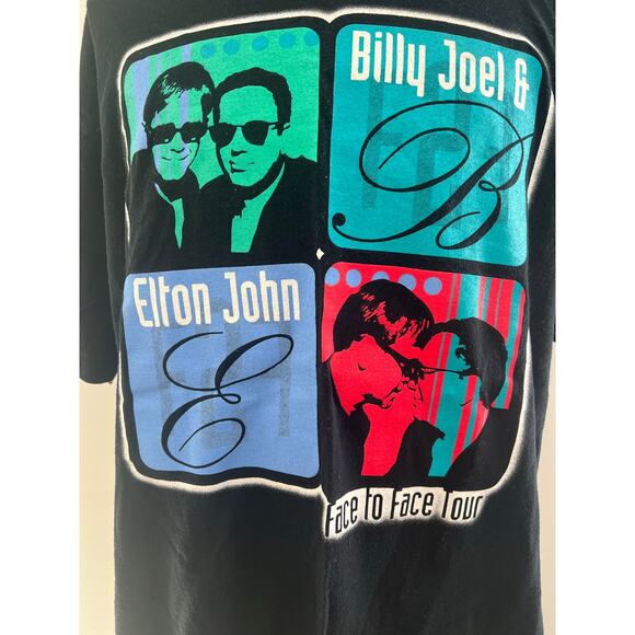 Vintage Single Stitch T-shirt Billy Joel Elton John Face to Face Tour 2001 JL - Picture 3 of 8
